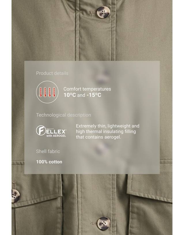 오이쇼 오이쇼 패딩 하이넥 캔버스 자켓 6053/749/595 DARK KHAKI 카키 착용컷