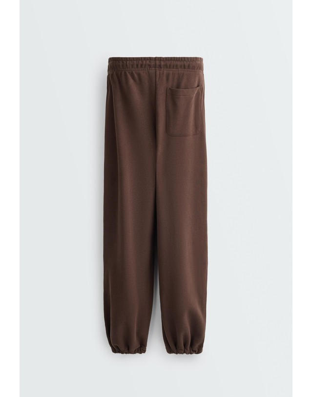 오이쇼 오이쇼 면 혼방 플리스 조거 팬츠 6613/922/709 DARK REDDISH-BROWN 초콜릿 착용컷