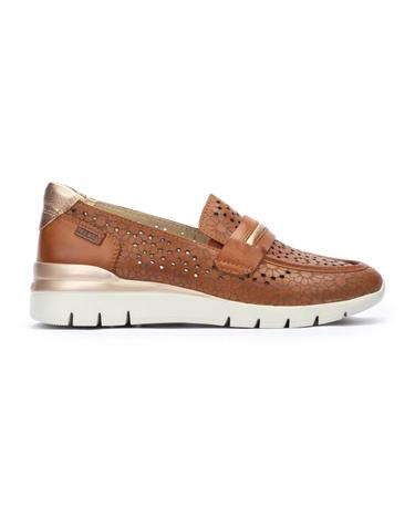 피콜리노스 Shock Comfort 테크니컬 펀칭 레더 로퍼 CANTABRIA W4R-6518C1 BRANDY