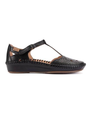 피콜리노스 펀칭 레더 T스트랩 샌들 PK655-0734 BLACK