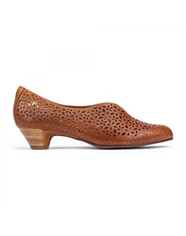 피콜리노스 펀칭 레더 데일리 로우 힐 펌프스 ELBA W4B-5900 BRANDY