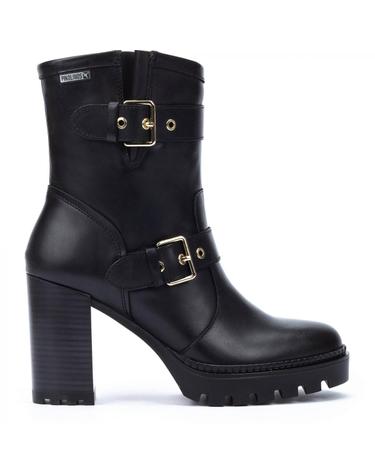 피콜리노스 청키힐 레더 버클 지퍼 앵클부츠 CERVERA W1J-8791 BLACK