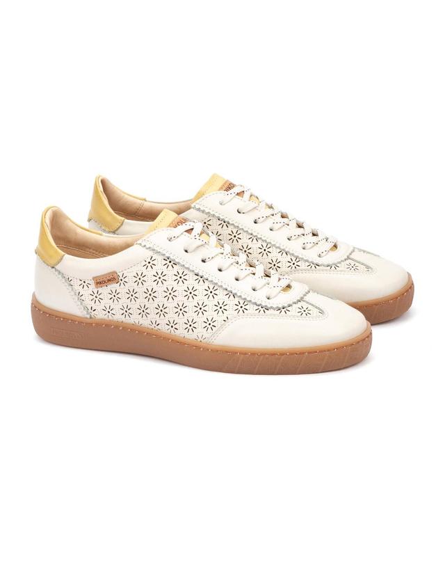 피콜리노스 피콜리노스 컴포트 레더 스니커즈 LANZAROTE W7B-6711C1 NATA 화이트 착용컷