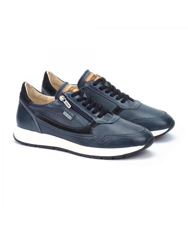 피콜리노스 피콜리노스 프리미엄 레더 베이직 스니커즈 GETAFE M2B-6263C1 BLUE 블루 착용컷
