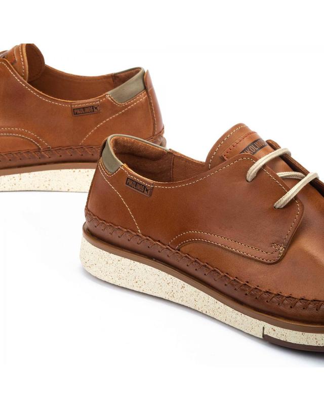 피콜리노스 피콜리노스 프리미엄 천연가죽 캐주얼 레이스업 더비화 SAN JUAN M6L-4275C1 BRANDY 브라운 착용컷