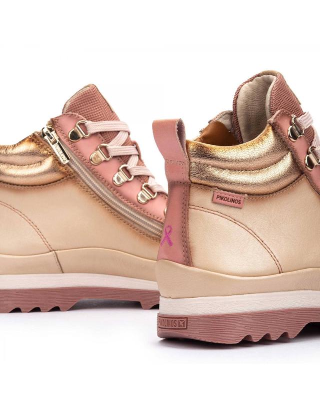 피콜리노스 피콜리노스 핑크 소프트레더 라이트솔 하이탑 앵클부츠 VIGO W3W-8564CPC1 MARFIL 착용컷