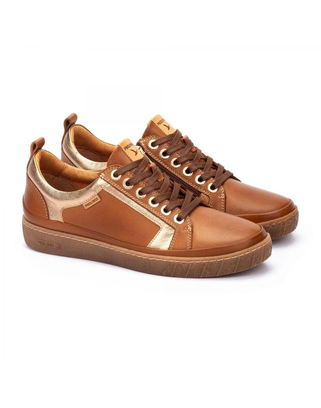 피콜리노스 피콜리노스 프리미엄 레더 로우탑 스니커즈 LANZAROTE W7B-6671C1 BRANDY 브라운 착용컷