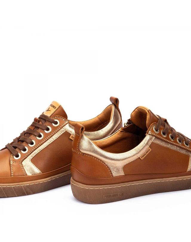 피콜리노스 피콜리노스 프리미엄 레더 로우탑 스니커즈 LANZAROTE W7B-6671C1 BRANDY 브라운 착용컷