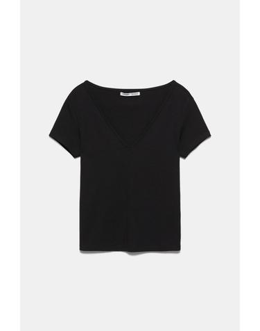 풀앤베어 슬림핏 브이넥 반팔 티셔츠 3230/317 BLACK