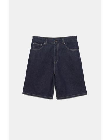 풀앤베어 배기핏 데님 버뮤다 반바지 3666/504 NAVY