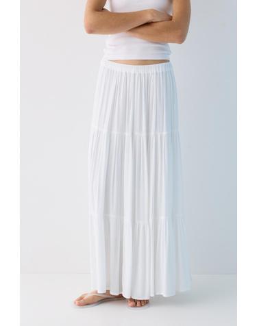 풀앤베어 플루이드 패널 롱 스커트 3385/306 WHITE