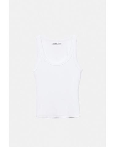 풀앤베어 라운드넥 골지 민소매 탱크 탑 3230/316 WHITE