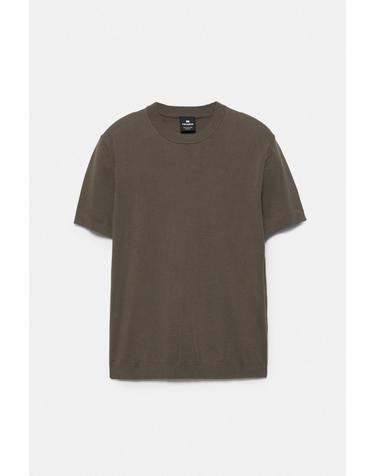 풀앤베어 골지 트림 라운드넥 반팔 스웨터 3540/524 MOLE BROWN