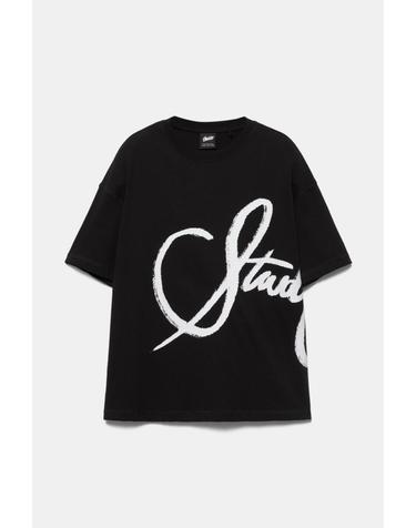풀앤베어 그래피티 라운드넥 반팔 티셔츠 3232/508 BLACK