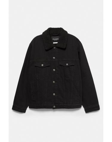 풀앤베어 셔링 칼라 플랩 포켓 데님 자켓 7701/519 FADED BLACK