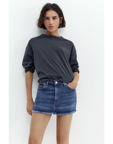 풀앤베어 프레이드 데님 미니 스커트 팬츠 3385/302 DARK BLUE