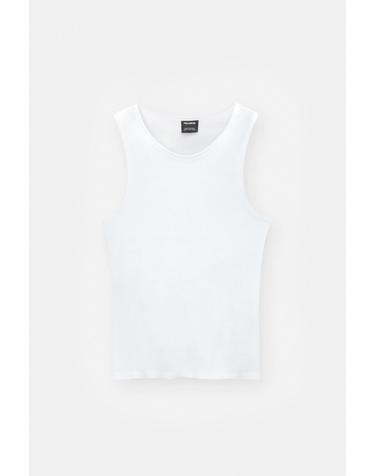 풀앤베어 골지 라운드넥 민소매 탱크탑 3248/502 WHITE