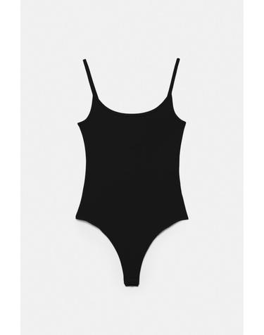 풀앤베어 파인 스트랩 스냅버튼 바디수트 3230/388 BLACK