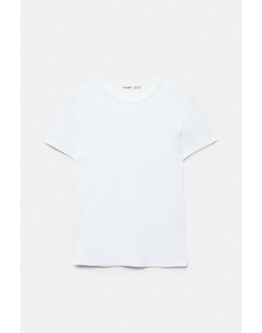 풀앤베어 골지 라운드넥 반팔 티셔츠 3230/346 WHITE
