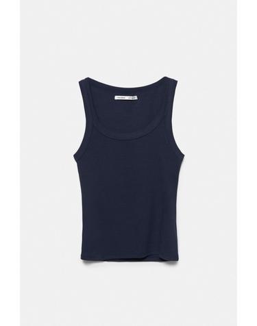 풀앤베어 라운드넥 민소매 골지 탱크탑 3230/316 NAVY