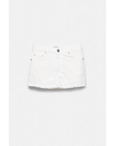 풀앤베어 화이트 데님 미니 스커트 팬츠 3385/302 WHITE