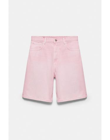 풀앤베어 배기핏 데님 버뮤다 반바지 3666/504 ROSE PINK