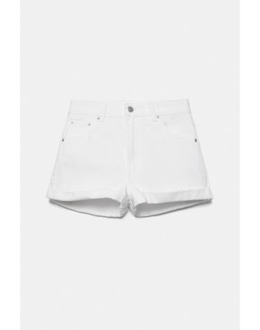 풀앤베어 맘핏 턴업 헴 데님 반바지 3666/300 WHITE