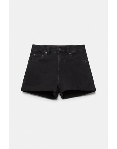 풀앤베어 맘핏 턴업 헴 데님 반바지 3666/300 BLACK