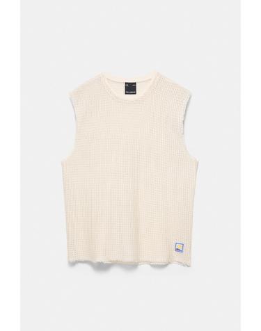 풀앤베어 메쉬 라운드넥 민소매 탑 7230/554 OFF WHITE