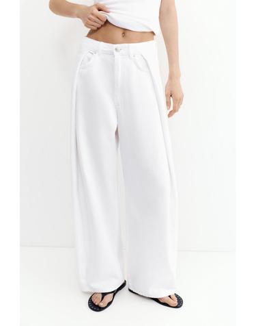 풀앤베어 플리츠 벌룬 배기핏 데님 팬츠 7683/440 WHITE