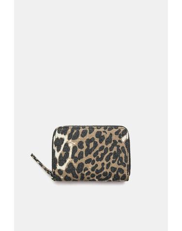 풀앤베어 레오파드 프린트 지퍼 반지갑 4043/840 LEOPARD