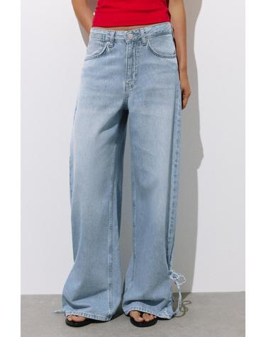 풀앤베어 리본 디테일 와이드 청바지 7660/302 PALE BLUE