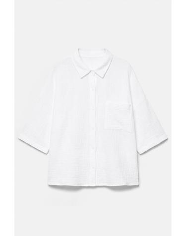 풀앤베어 베이직 크레이프 반팔 셔츠 3460/368 WHITE
