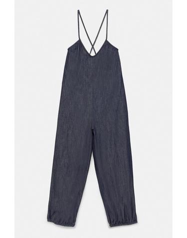 풀앤베어 크로스 스트랩 데님 점프수트 3021/306 NAVY