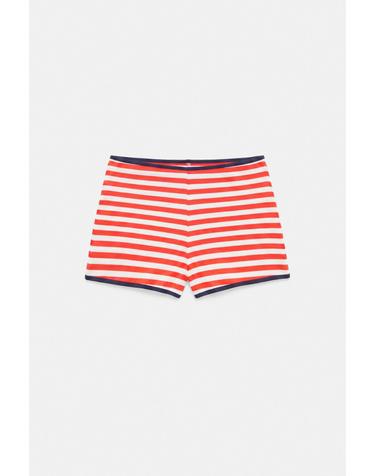 풀앤베어 스트라이프 골지 트림 반바지 7665/307 WHITE/RED