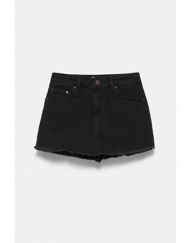 풀앤베어 블랙 데님 미니 스커트 팬츠 3385/302 BLACK