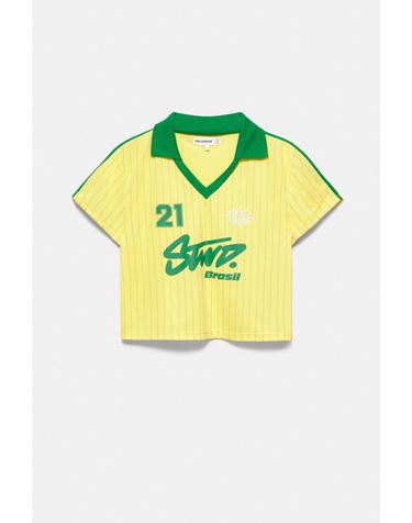 풀앤베어 스트라이프 브라질 폴로 반팔 티셔츠 7230/341 YELLOW