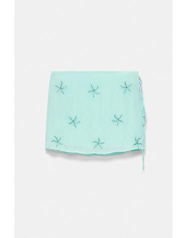풀앤베어 스타 비즈 사롱 랩 미니 스커트 3385/328 TURQUOISE