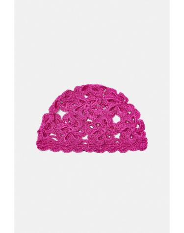 풀앤베어 플로럴 크로셰 스컬캡 비니 3004/317 FUCHSIA