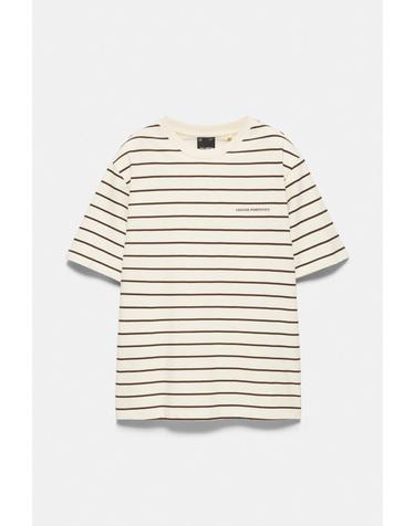 풀앤베어 스트라이프 슬로건 반팔 티셔츠 3232/553 YELLOW