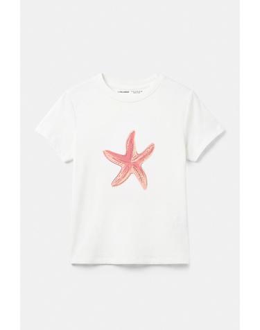 풀앤베어 라인석 그래픽 라운드넥 반팔 티셔츠 7230/319 WHITE