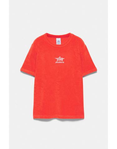 풀앤베어 그래픽 라운드넥 타월링 반팔 티셔츠 3232/534 RED