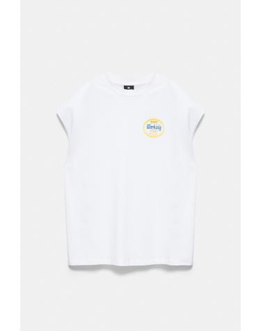 풀앤베어 박시핏 그래픽 민소매 탑 7230/518 WHITE