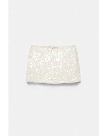 풀앤베어 시퀸 지퍼 미니 스커트 7385/300 ICE
