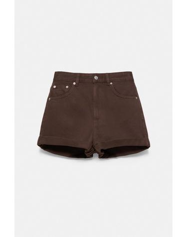 풀앤베어 맘핏 턴업 헴 데님 반바지 3666/300 BROWN