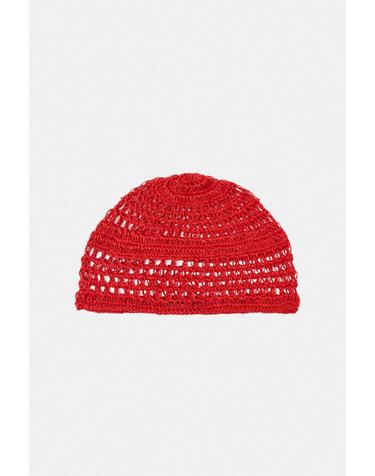 풀앤베어 크로셰 오픈니트 필박스 햇 3004/336 RED