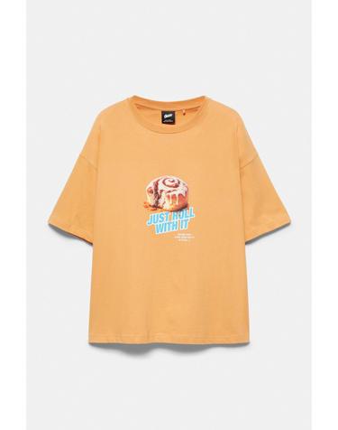풀앤베어 시나몬롤 그래픽 라운드넥 반팔 티셔츠 7230/548 ORANGE