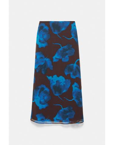 풀앤베어 플로럴 프린트 밴딩 롱 스커트 7385/310 BROWN/BLUE