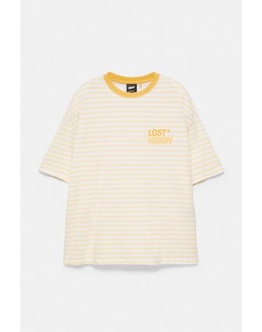 풀앤베어 스트라이프 박시핏 반팔 티셔츠 7230/593 YELLOW