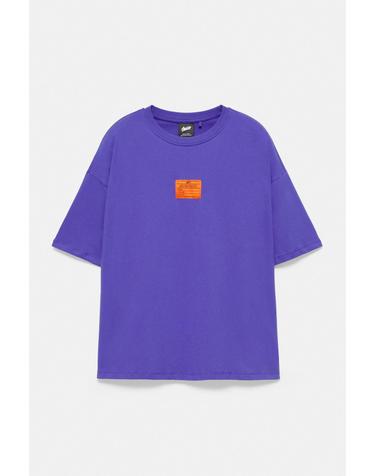 풀앤베어 라벨 패치 오버사이즈 반팔 티셔츠 7230/591 MULBERRY